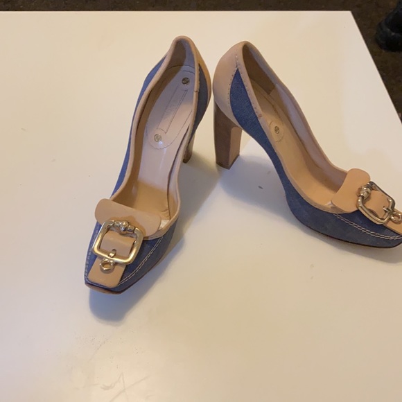 Tan and denim Celine heels - Picture 2 of 6